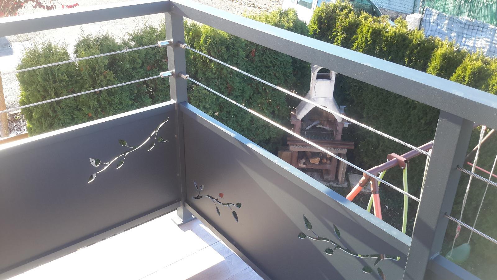 rambarde cable laser motif feuille