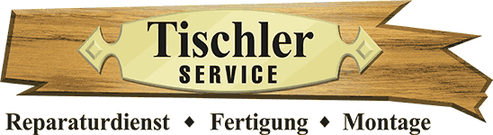 Ein Holzschild mit der Aufschrift „Tischler-Service“
