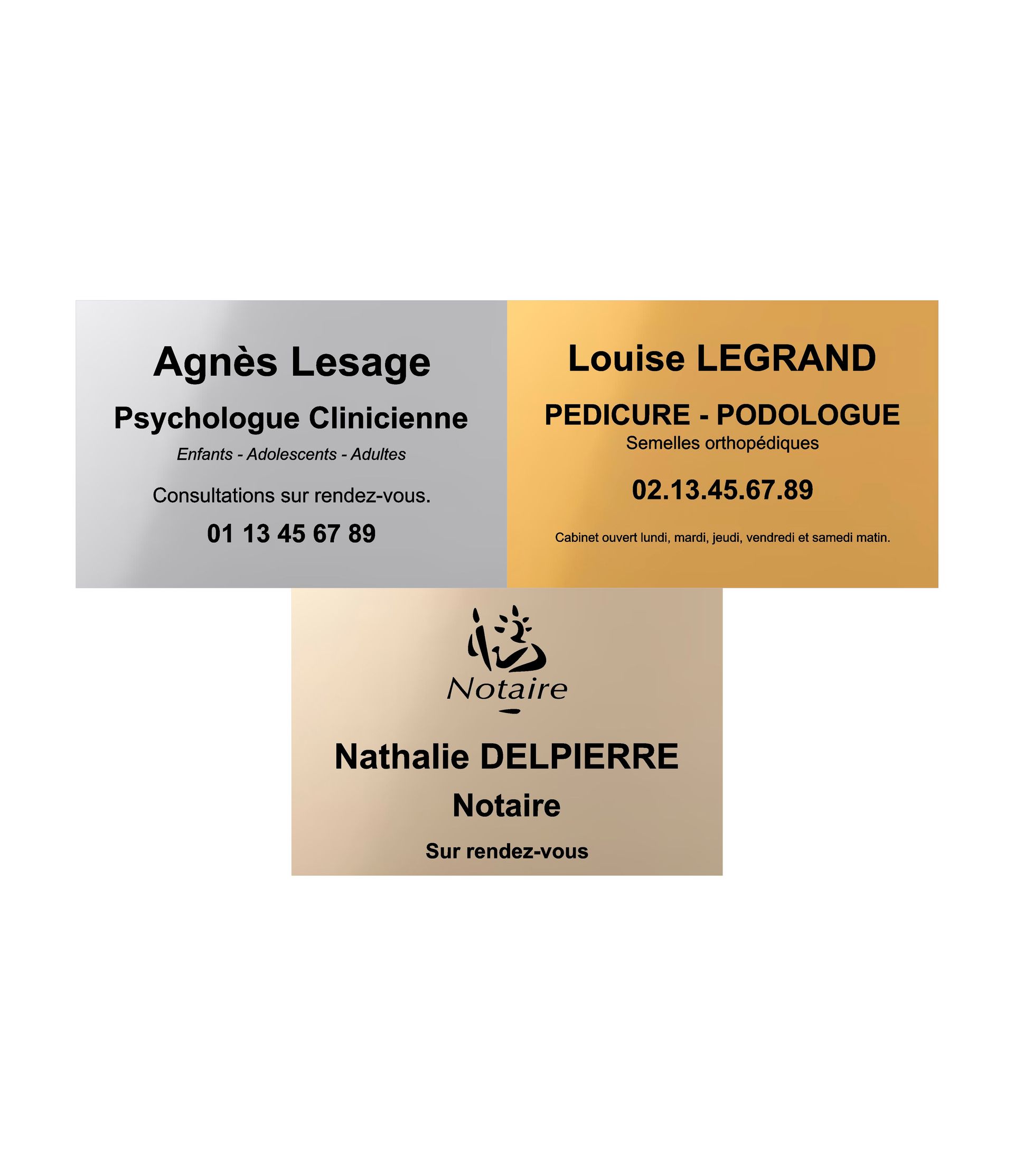 Marquage de plaques pour des professions libérales