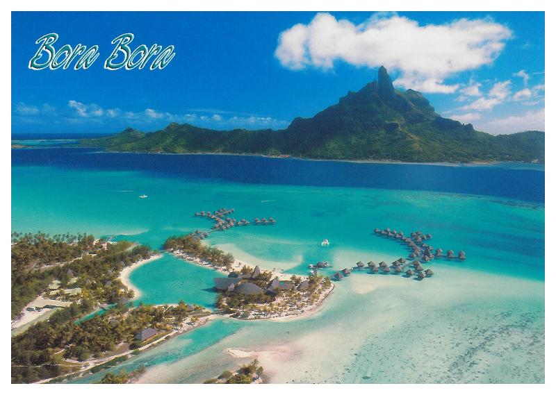 Carte postale d'une île vue de haut