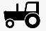 Schwarze Silhouette eines Traktors, typischerweise für landwirtschaftliche Arbeiten eingesetzt.
