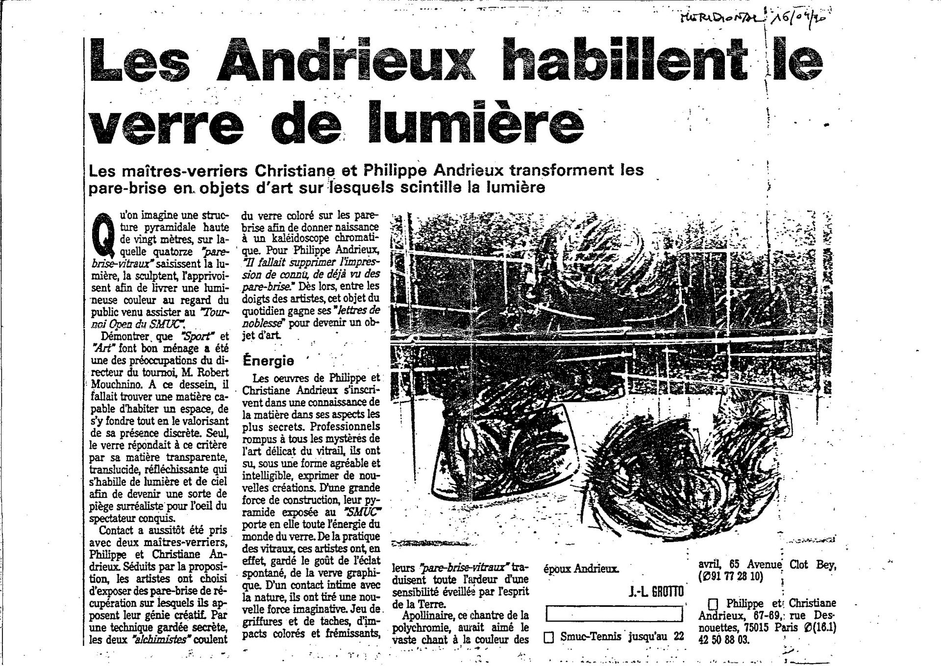 Newspaper article with headline 