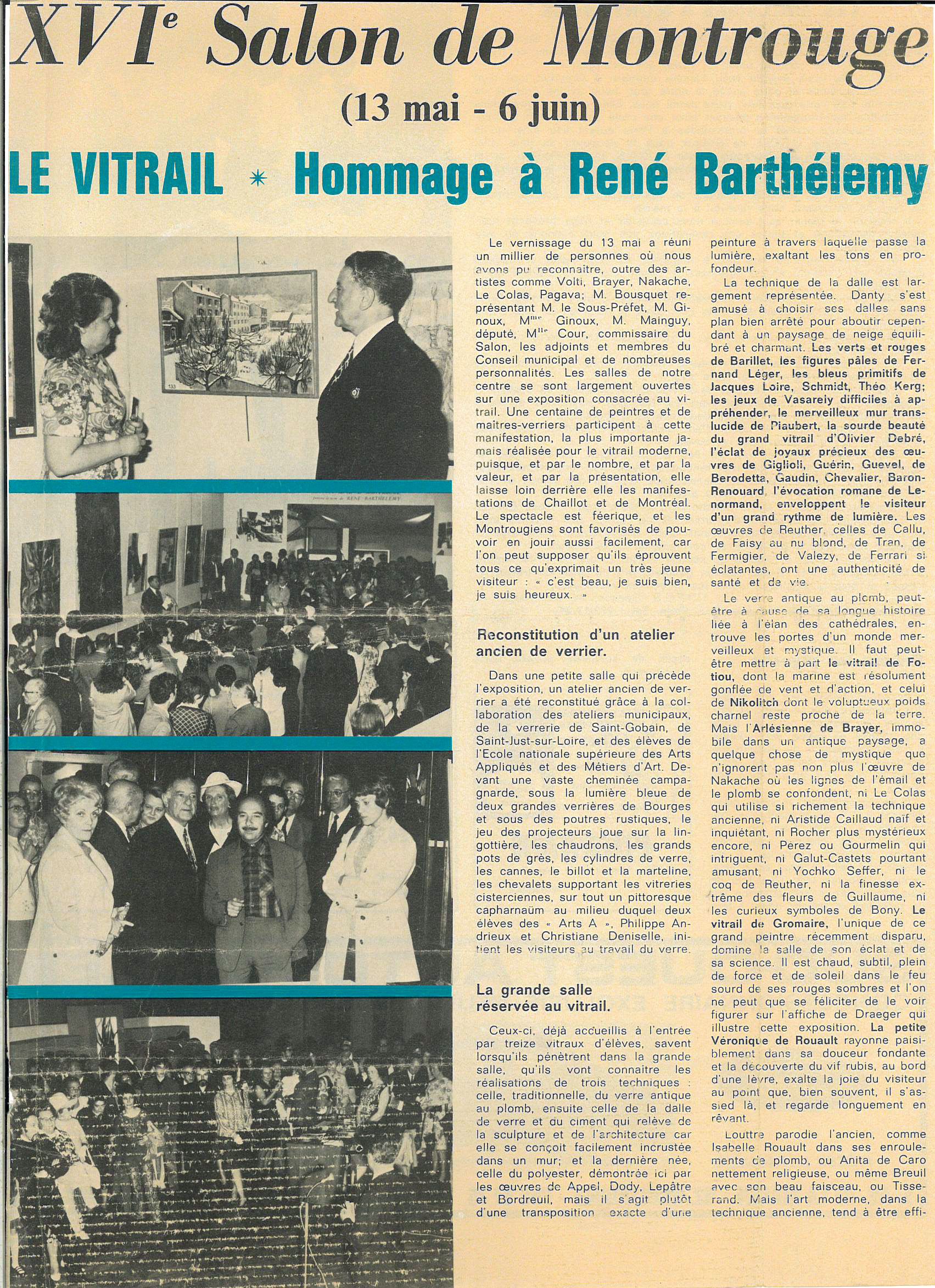 XVI Salon de Montrouge newspaper article with photos. 