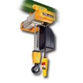 גלגלות שרשרת הרמה חשמליות מ- 125 ק"ג עד 12.5 טון. מהירות אחת ושתי מהירויות.