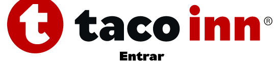 Logotipo para Taco Inn, círculo rojo con una 