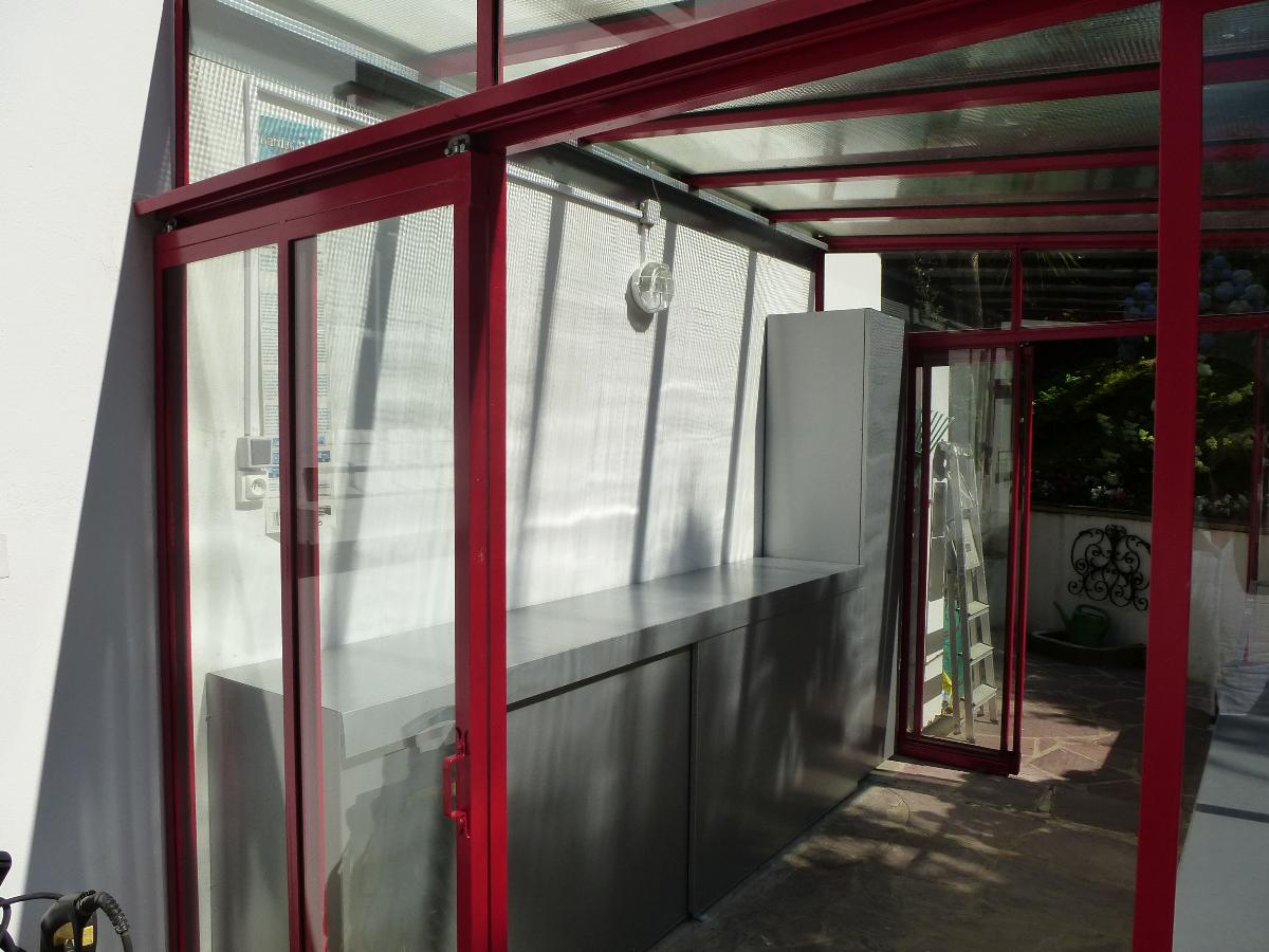 Installation de serre métal et verre