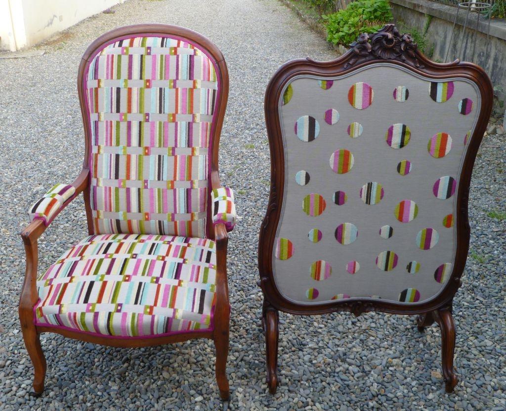 Fauteuil Voltaire et paravent