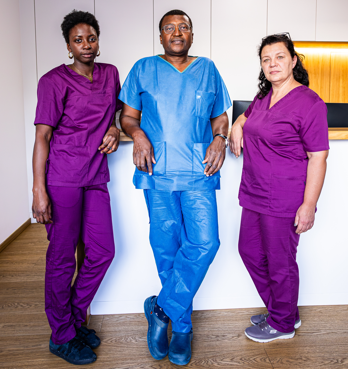 Le Dr Lekeufack et ses assistantes médicales