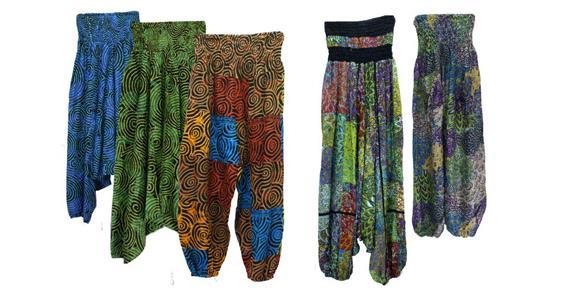 Sarouel long avec motifs fleuraux