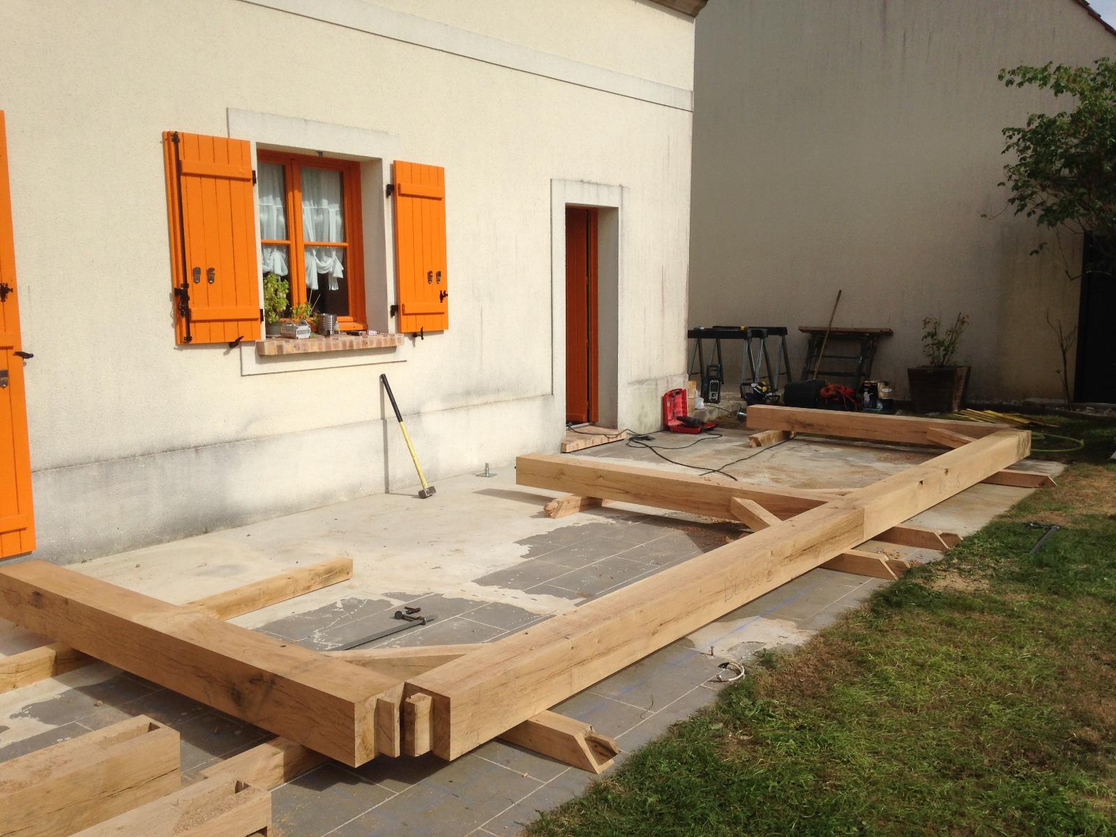 Portique en chene32panneaux de toiture