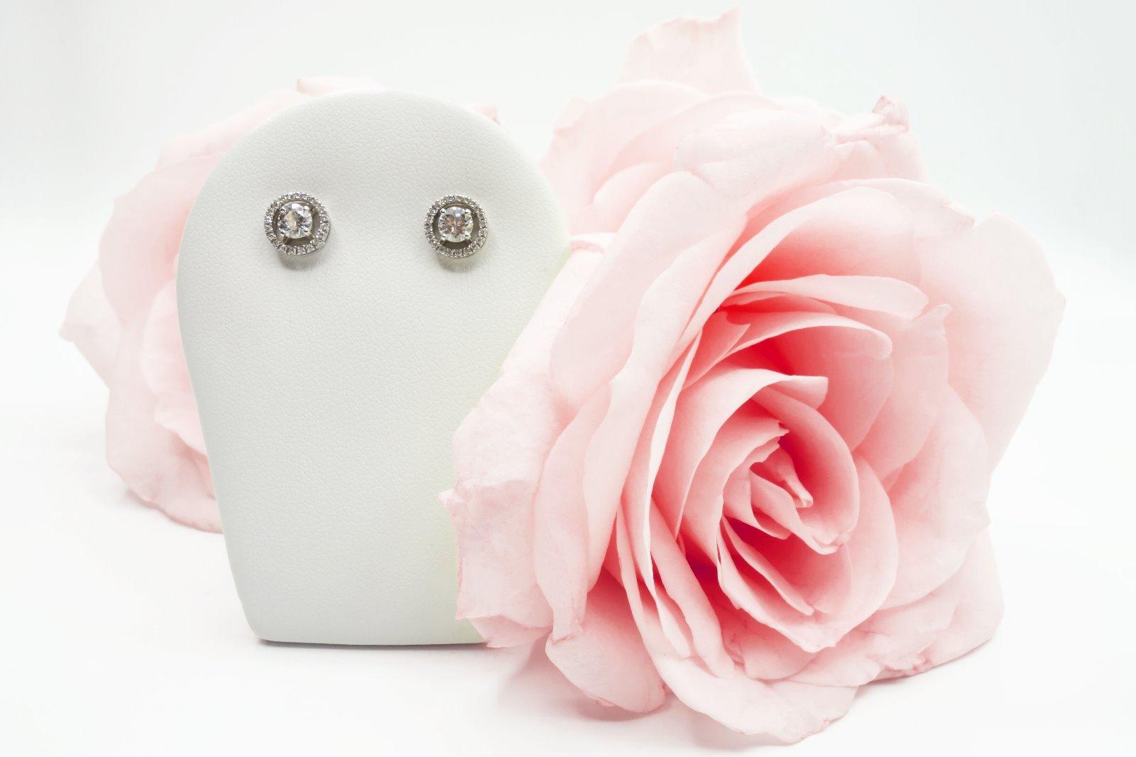 BOUCLES D'OREILLES DIAMANTS OR BLANC