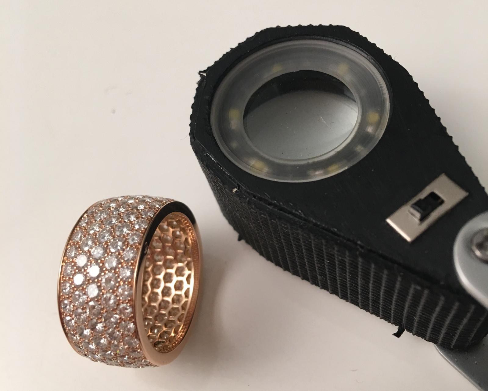 BAGUE PAVAGE OR ROSE DIAMANTS