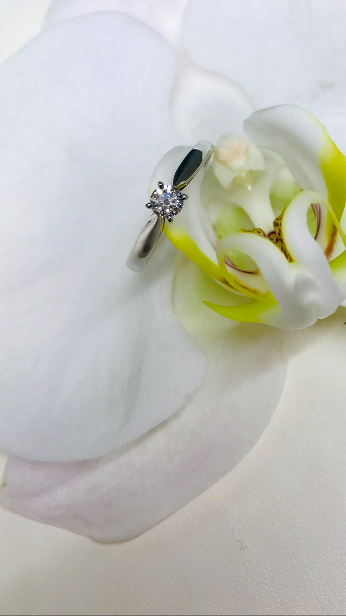 BAGUE SOLITAIRE DIAMANT OR GRIS