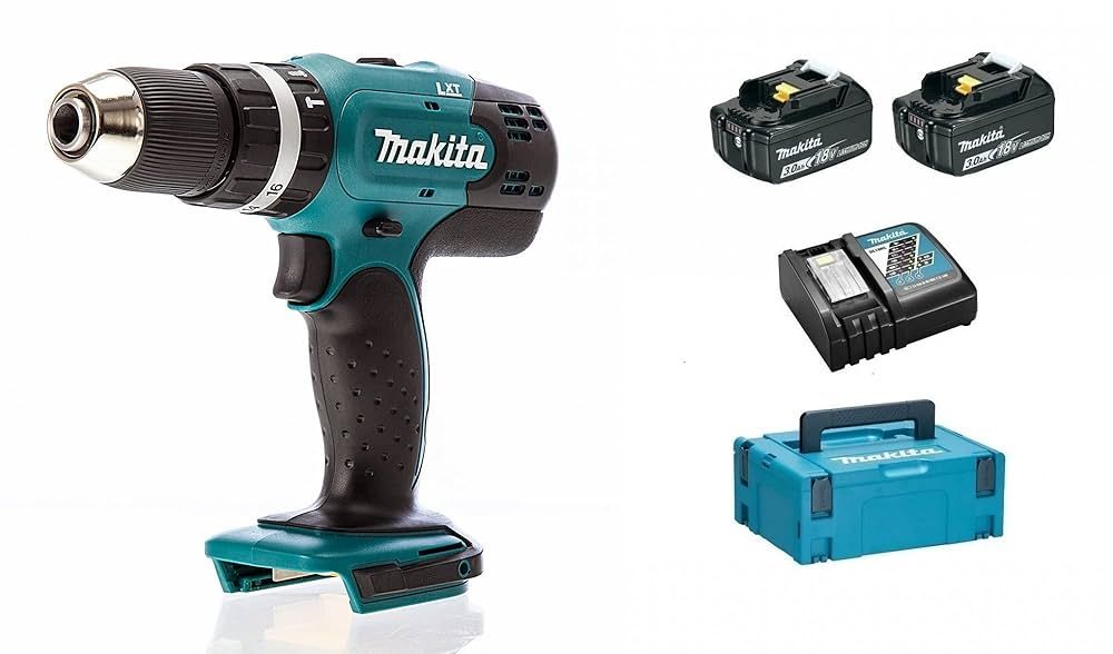 TRAPANO AVVITATORE CON PERCUSSIONE MAKITA DHP453RFJ A BATTERIA 18V LI-ION