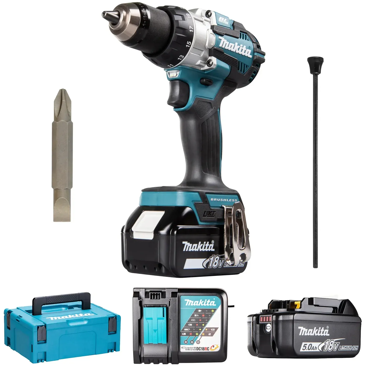 TRAPANO AVVITATORE CON PERCUSSIONE DHP489RTJ MAKITA A BATTERIA 18V LI-ION