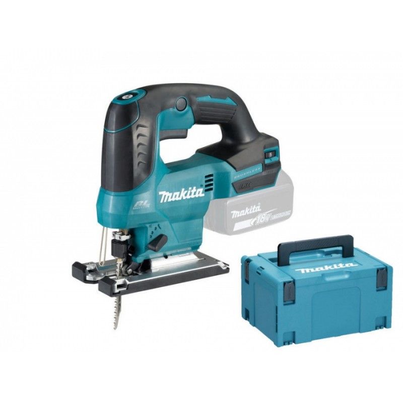 Un seghetto alternativo a batteria Makita con una scatola attaccata.