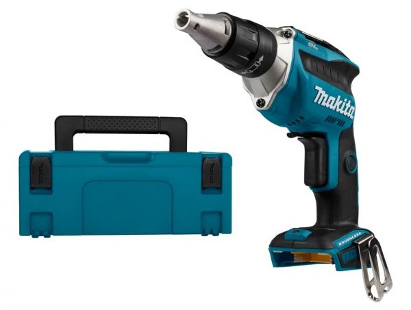 Un cacciavite a batteria Makita con custodia blu