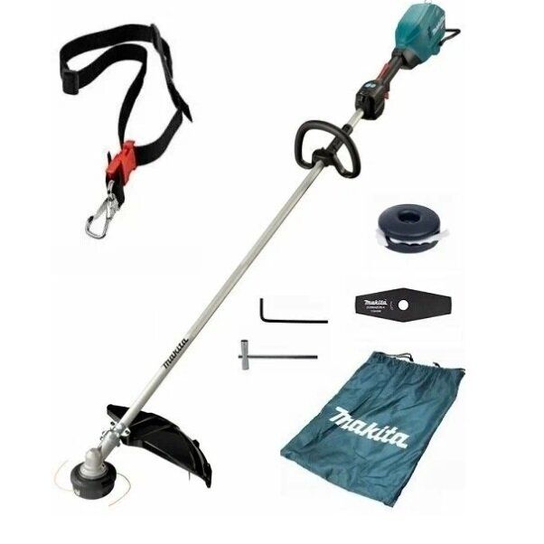 Un decespugliatore Makita con una borsa di accessori