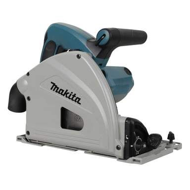 Una sega circolare Makita è posizionata accanto a una scatola Makita