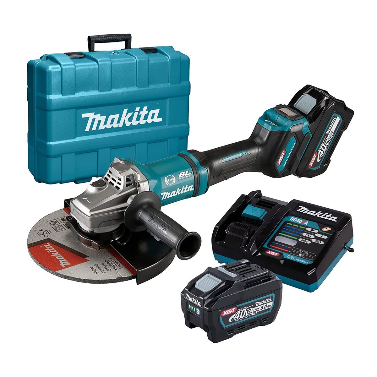 SMERIGLIATRICE ANGOLARE MAKITA GA038GT201 A BATTERIA 40V LI-ION