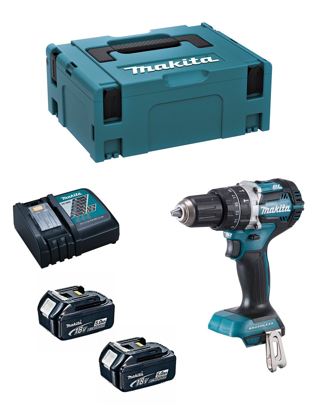 TRAPANO AVVITATORE A PERCUSSIONE MAKITA DHP484RTJ A BATTERIA 18V