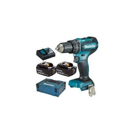 Un trapano a batteria Makita è mostrato su uno sfondo bianco.