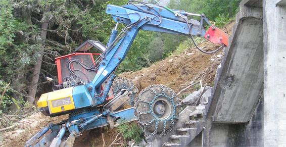 démolition en montagne