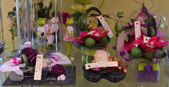 Compositiosn fleurs tissu