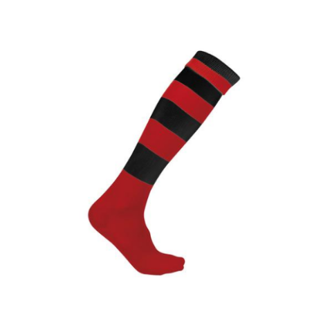 RL - PAIRE DE CHAUSSETTES ROUGES RAYÉE