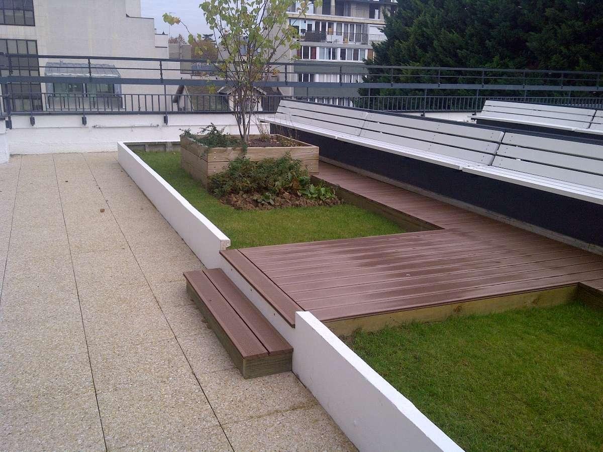 terrasse platelage et jardinière bois sur mesure
