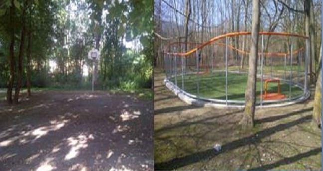 Création aire de jeux avant apres