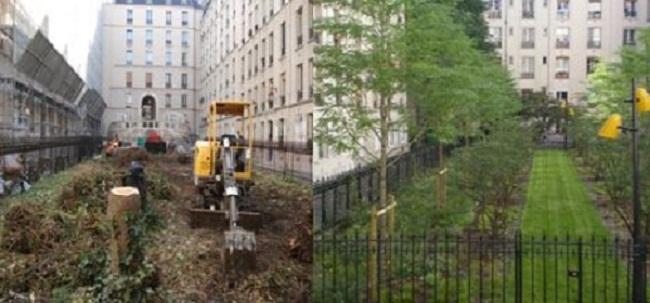 Travaux paysagers copropriété avant apres