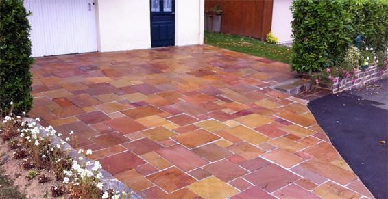 Dallage en Opus Romain jardin breizh allaire