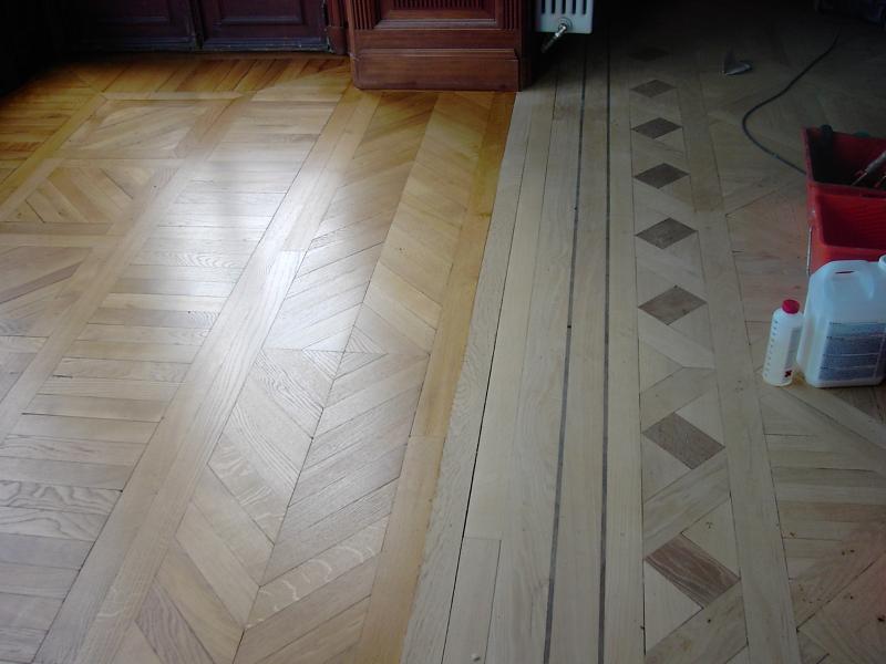 Avant et pendant le ponçage