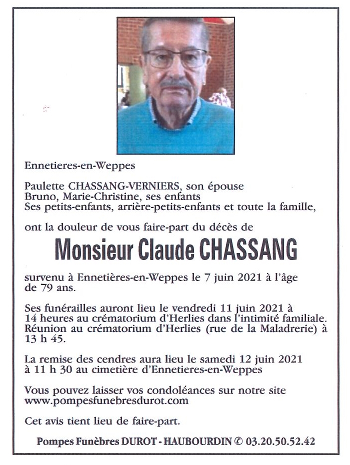 Pompes Funebres Durot A Haubourdin Faire Part