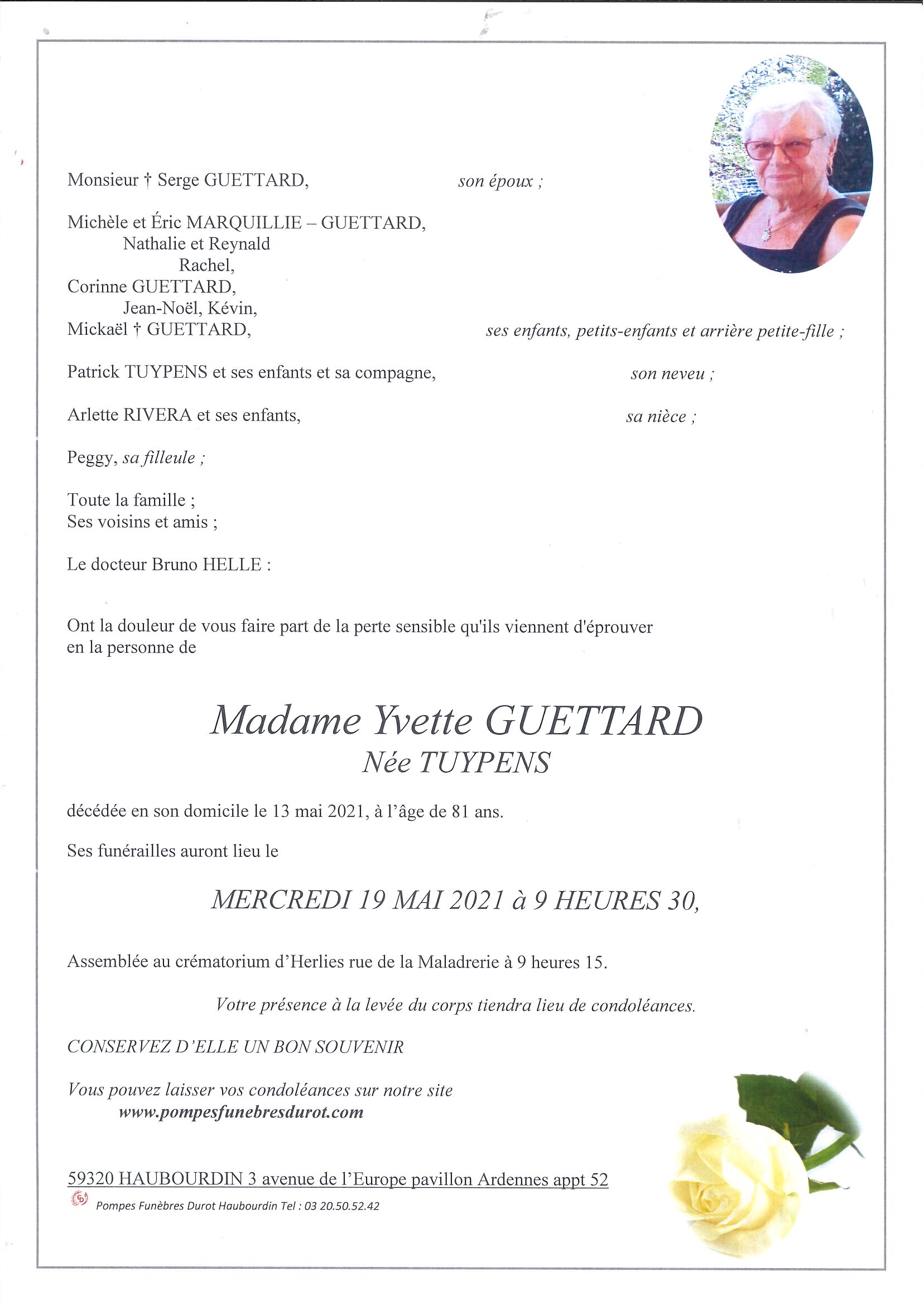 Pompes Funebres Durot A Haubourdin Faire Part