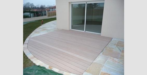 terrasse pierre / bois