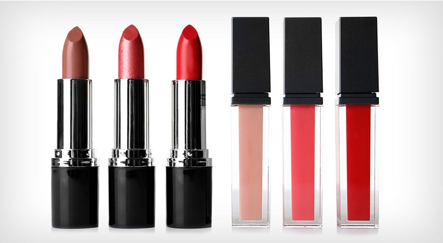 A variety of lipsticks 