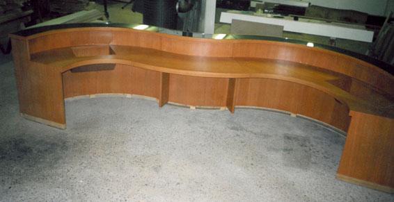 Comptoir d'accueil en réalisation