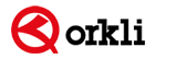 Logotipo de Orkli con icono circular rojo y texto negro sobre fondo blanco.