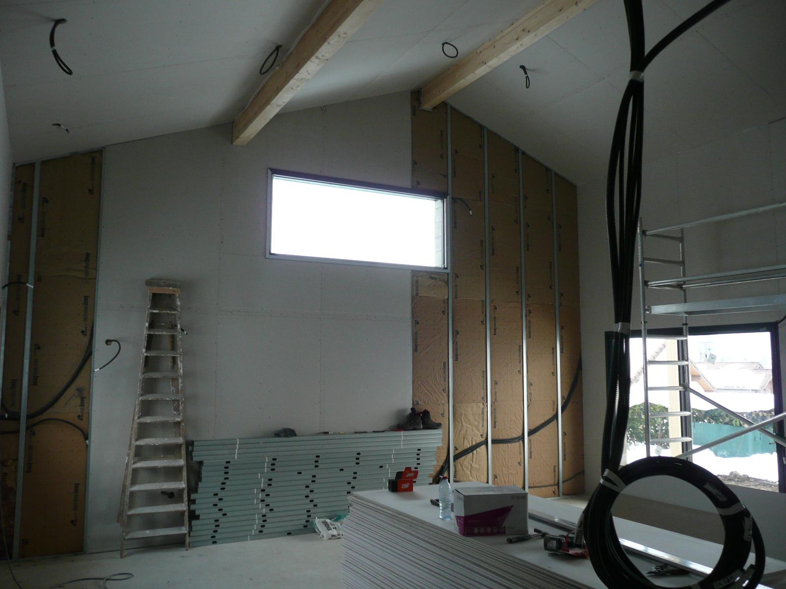 Pose de plaques de plâtre