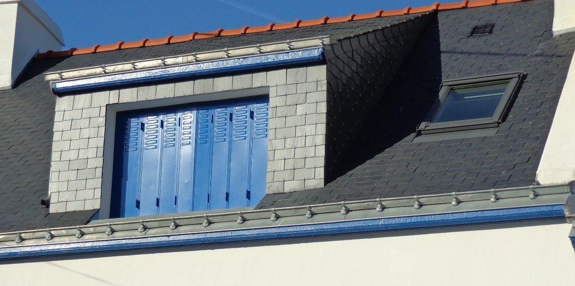 Réfection de toiture, pose de persiennes en alu