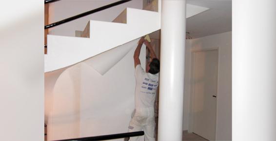 Pose voile de verre lisse