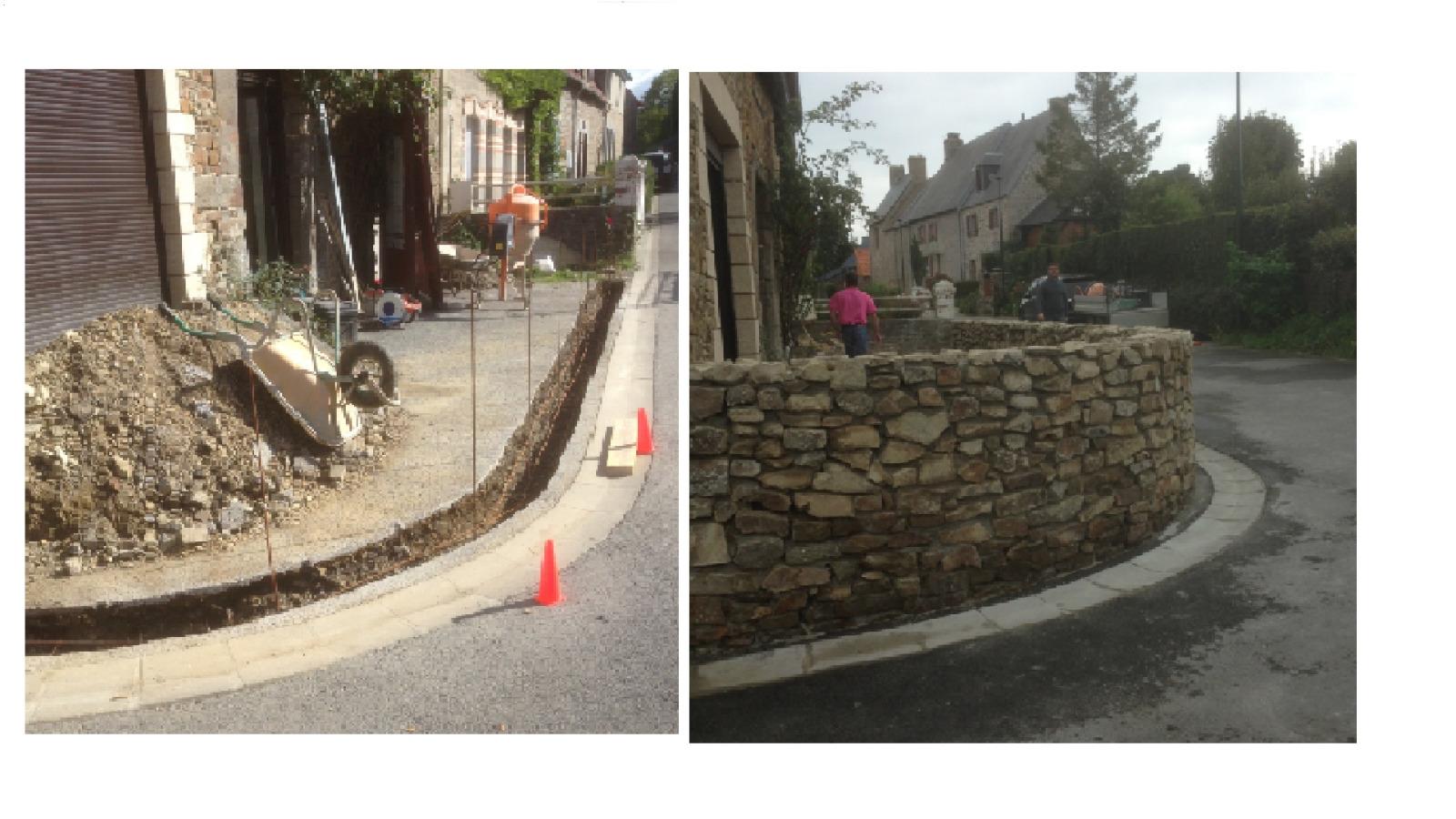 Création d'un muret en pierres