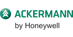 Das Logo von Ackermann by Honeywell ist in grüner und schwarzer Schrift mit einem grünen kreisförmigen Symbol dargestellt.