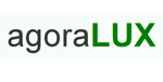 AgoraLUX-Logo in schwarzer und grüner Schrift auf weißem Hintergrund
