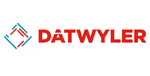 DATWYLER-Logo mit rotem Text und einem blau-roten geometrischen Symbol auf weißem Hintergrund