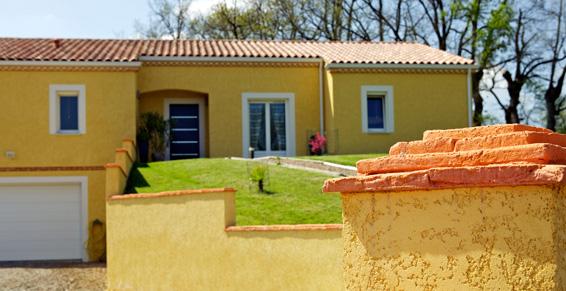Albi Façade - Maison neuve avec tableaux et retours en enduit taloché