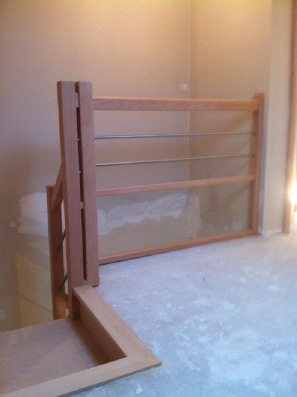 Garde corps Bois et verre.