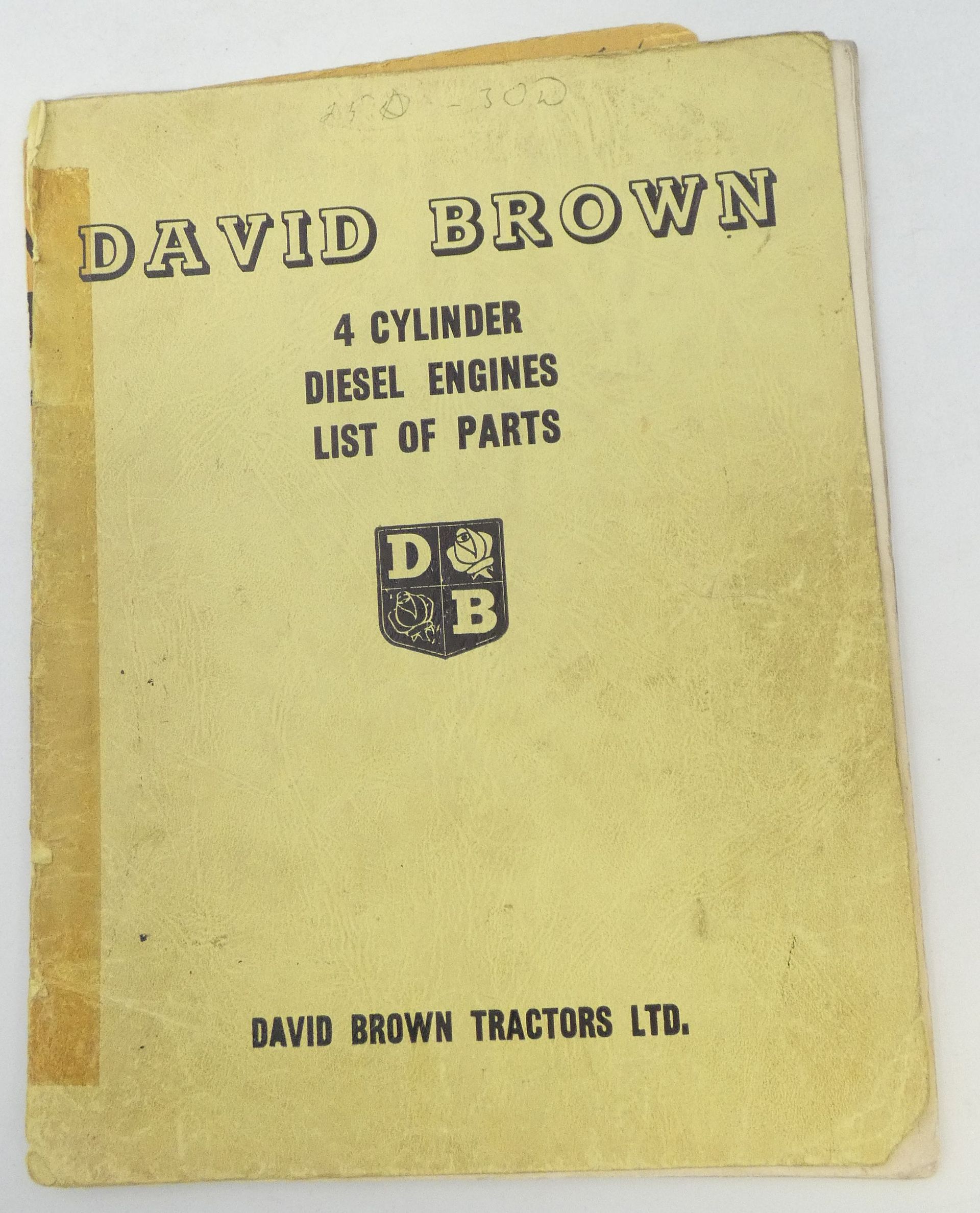 David Brown 4 cylinder diesel engines list of parts